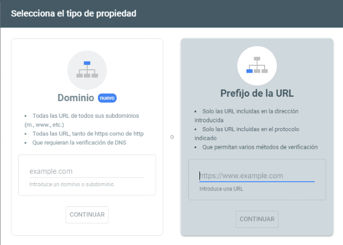 propiedad search console