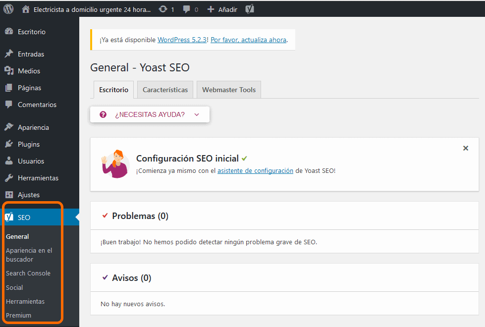 Configuración de Yoast SEO