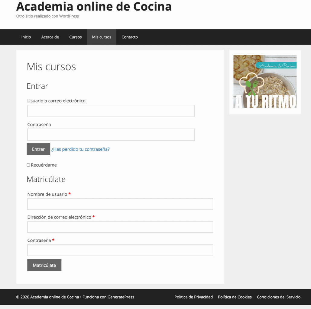 Formulario de Registro y Acceso