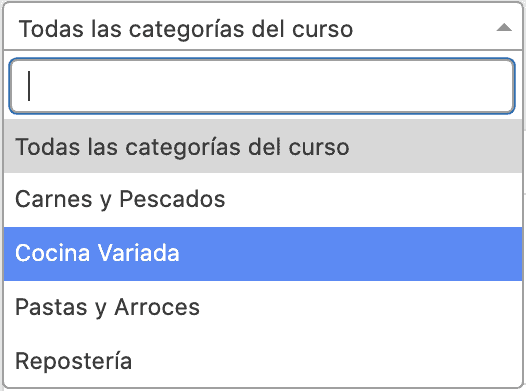 Categorías de cursos