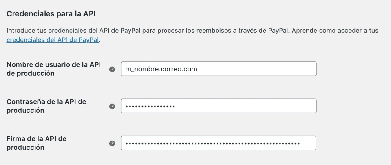 Configuración Paypal