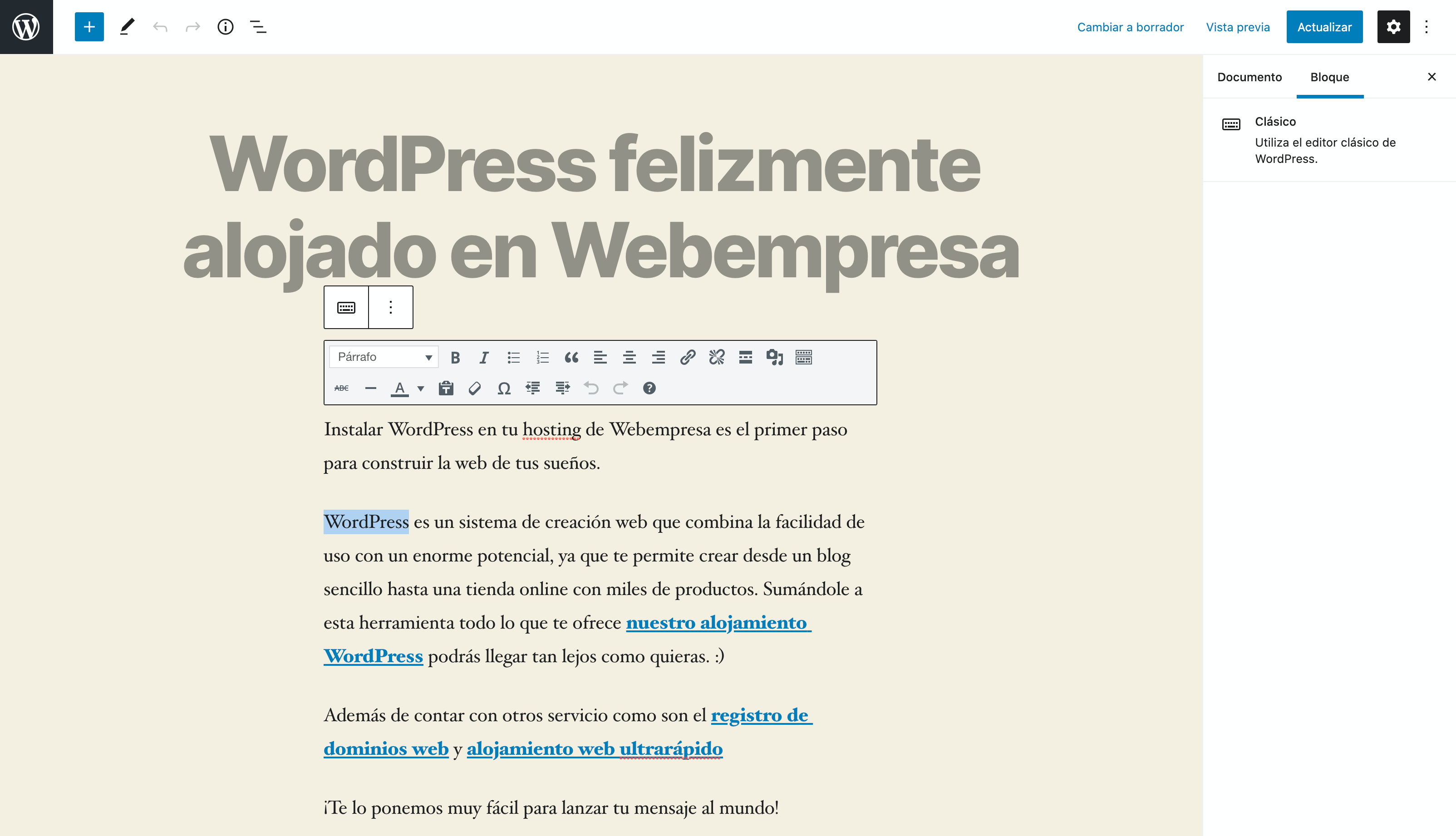 Editor de bloques Gutenberg en WordPress 5.x