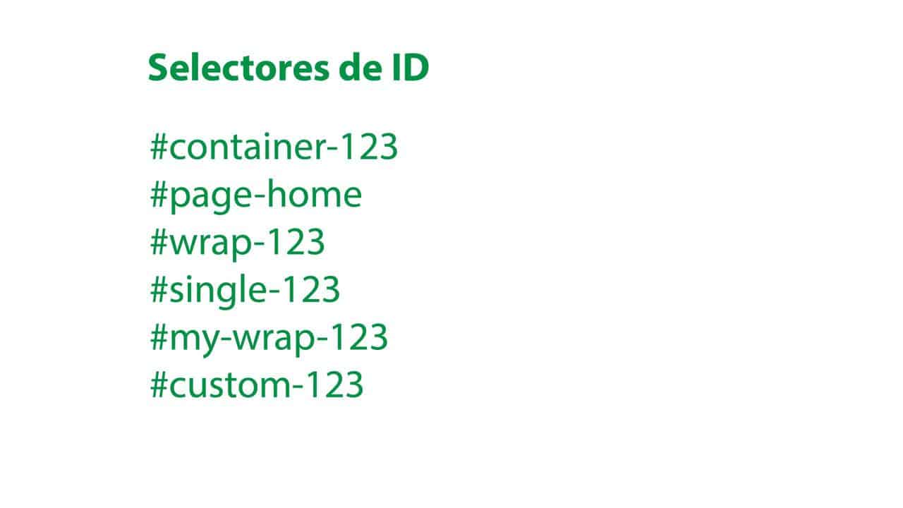 Selectores de ID